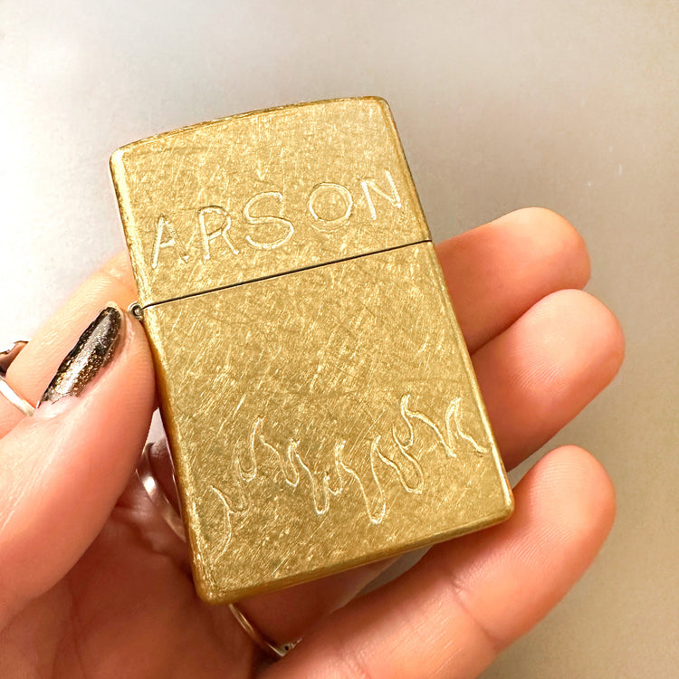 ARSON Hand Engraved Brass Zippo Lighter Hope On The Stage Merch