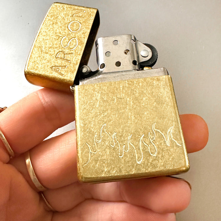 ARSON Hand Engraved Brass Zippo Lighter Hope On The Stage Merch