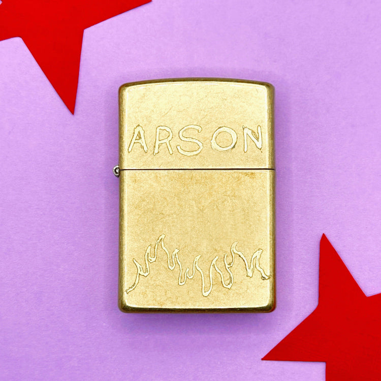 ARSON Hand Engraved Brass Zippo Lighter Hope On The Stage Merch