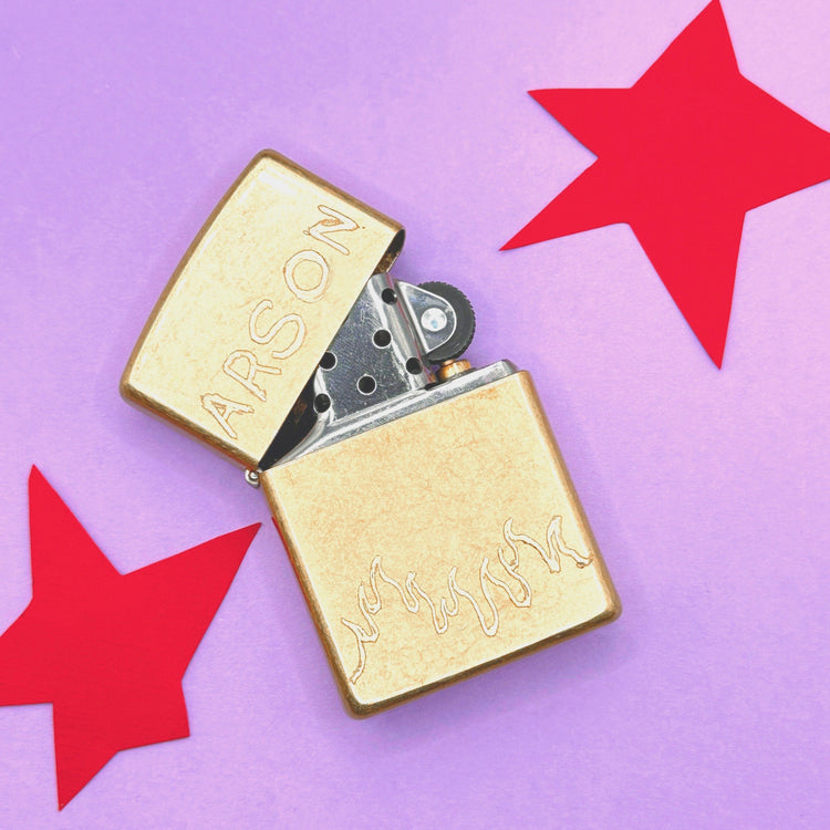 ARSON Hand Engraved Brass Zippo Lighter Hope On The Stage Merch