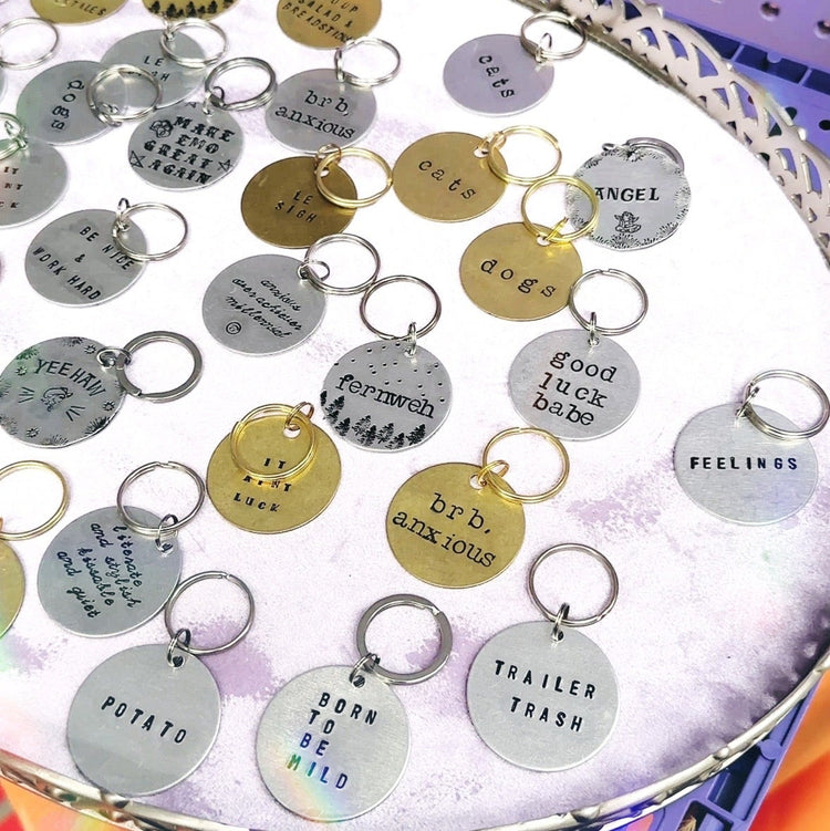 Custom Keychain Stamped Brass Handmade Special Gift