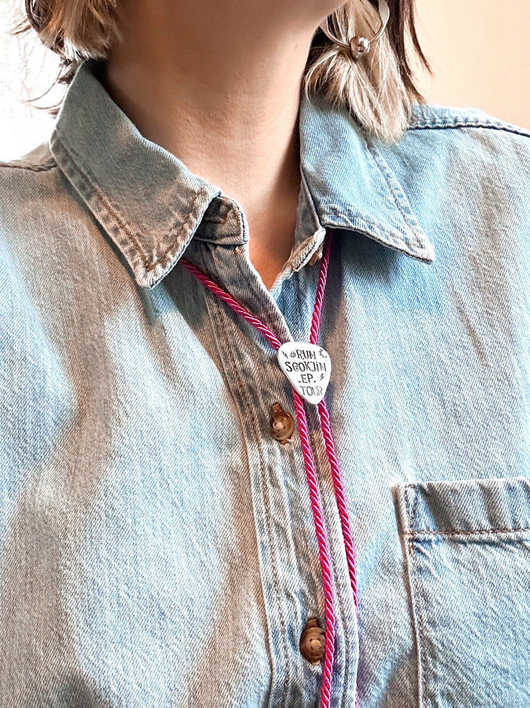 Jin Collection Bolo Tie Guitar Pick Run Seokjin Tour