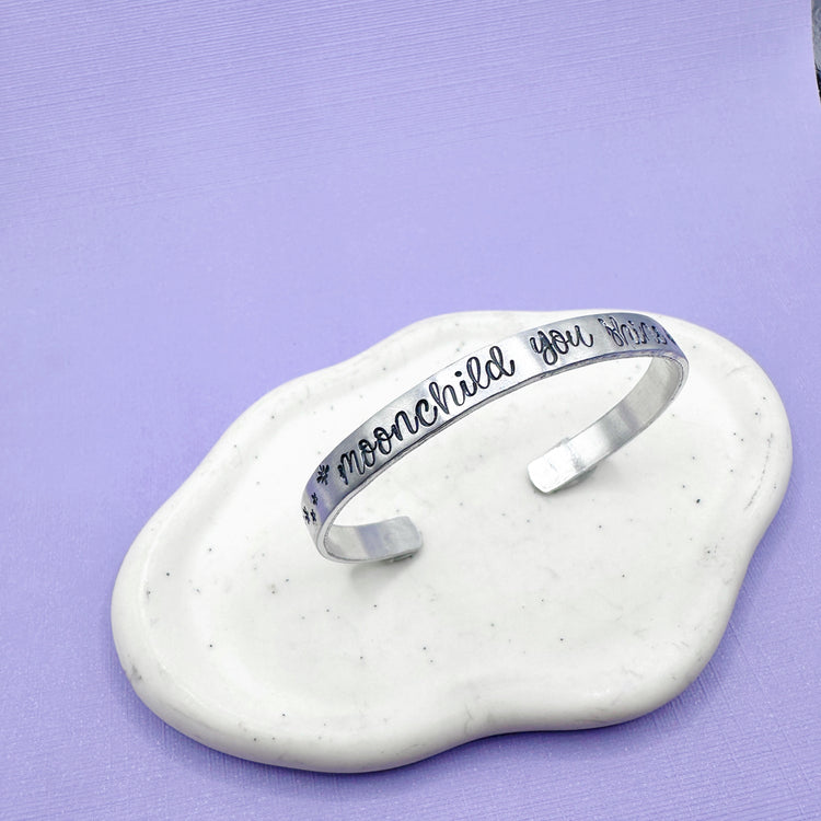 Moonchild You Shine Metal Cuff Bracelet Brass Aluminum Hand Stamped