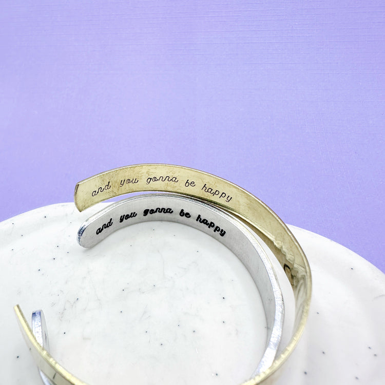 00:00 Zero O'Clock BTS Cuff Bracelet Aluminum Brass Hand Stamped