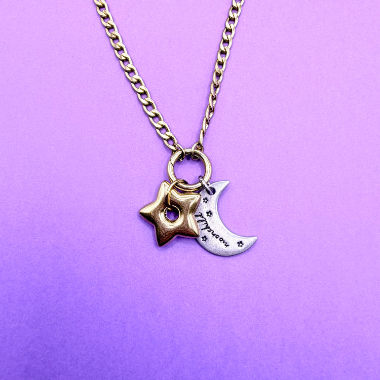 Moonchild Star Mixed Metal Charm Necklace BTS