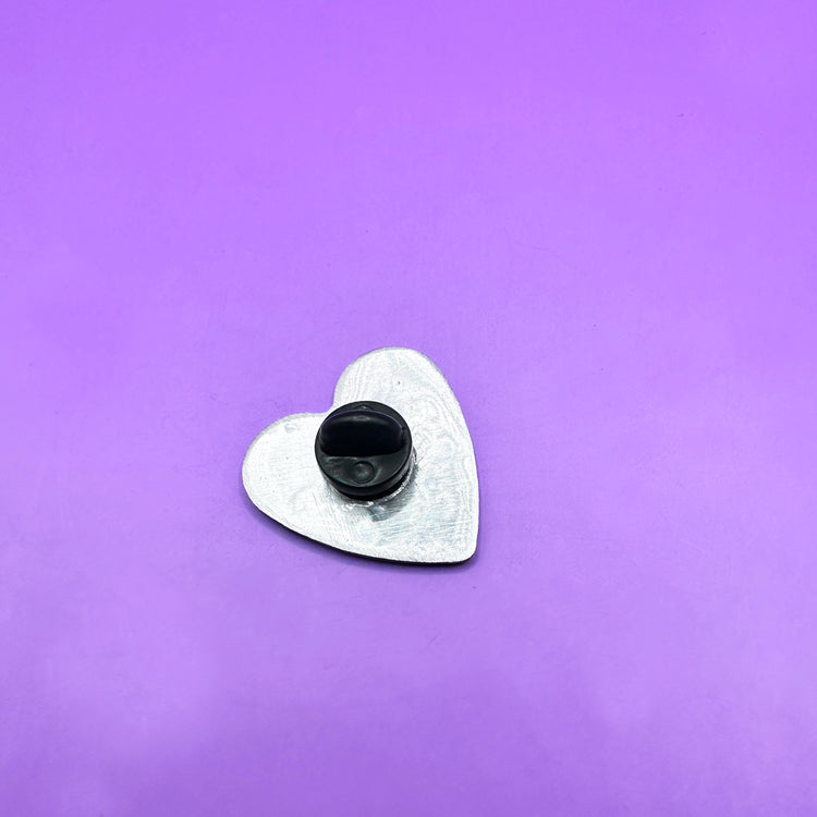 Young Forever Metal Hand Stamped Pin Heart