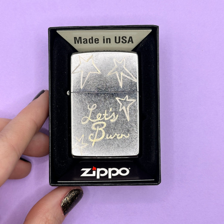 Let's Burn Hand Engraved Zippo Lighter Hope On The Stage Merch