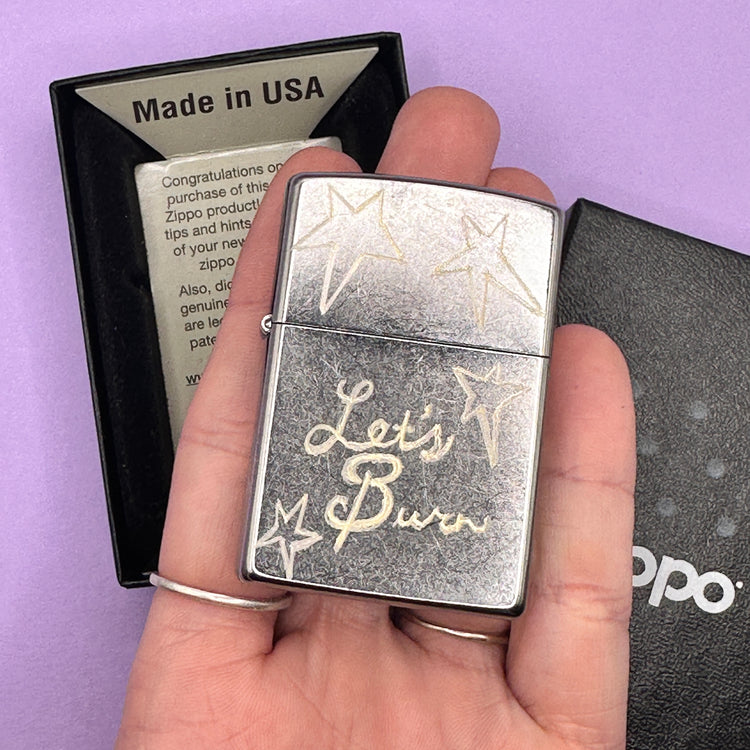 Let's Burn Hand Engraved Zippo Lighter Hope On The Stage Merch