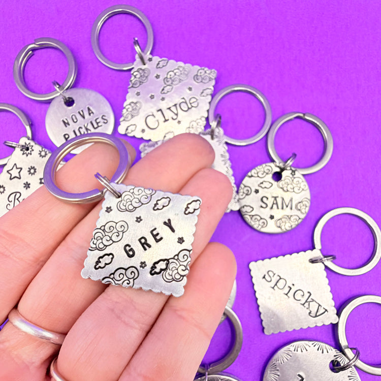 Hand Stamped Pet Tags Custom Dogs Cats Name