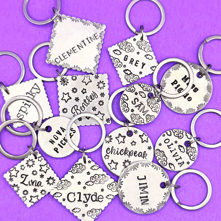 Hand Stamped Pet Tags Custom Dogs Cats Name