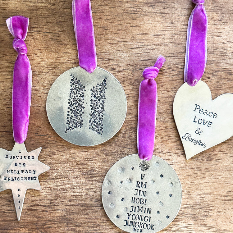 BTS ARMY Members Name Tree Ornament Holiday Christmas Wall Hanging