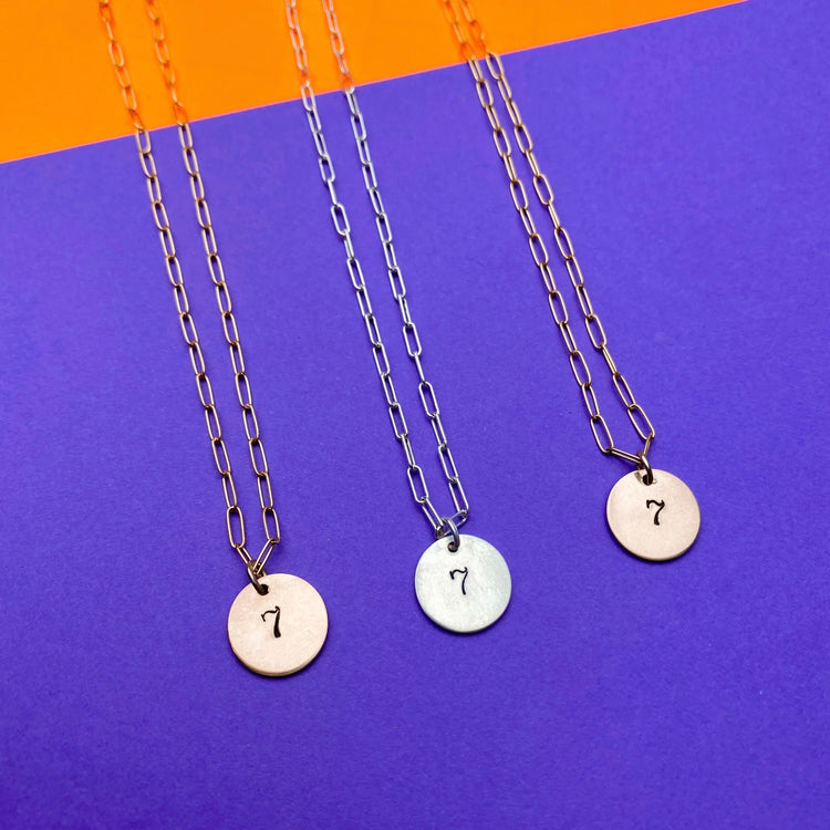 BTS Tiny Seven Necklace 7 Stamped Subtle BTS Gift Merch Tiny Seven Studio