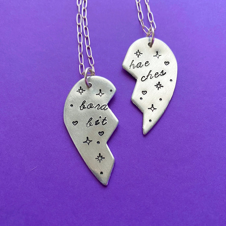 BTS Borahae Bitches Best Friend Necklaces Funny ARMY Gift Tiny Seven Studio Merch