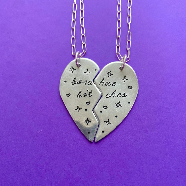 BTS Borahae Bitches Best Friend Necklaces Funny ARMY Gift Tiny Seven Studio Merch