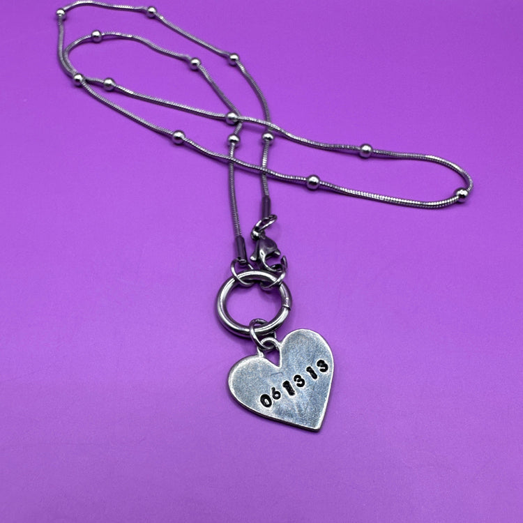 BTS Heart 061313 Necklace Front Closure Satellite Chain ARMY Gift