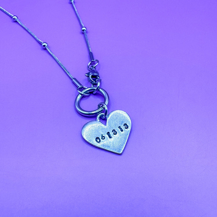 BTS Heart 061313 Necklace Front Closure Satellite Chain ARMY Gift