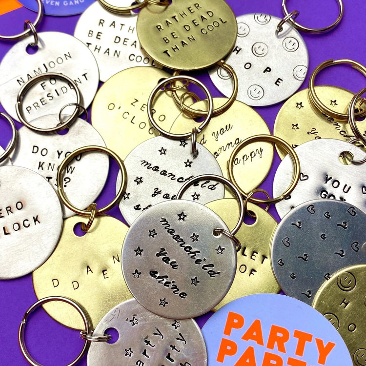 Custom Keychain Stamped Brass Handmade Special Gift