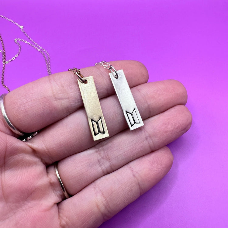 Minimal BTS Love Yourself Bar Necklace BTS ARMY Gift