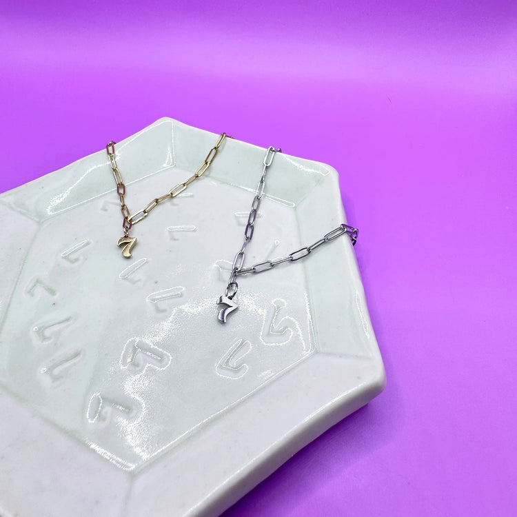 BTS ARMY Itty Bitty Tiny Seven Charm Bracelet Paperclip Chain Link Gold Silver