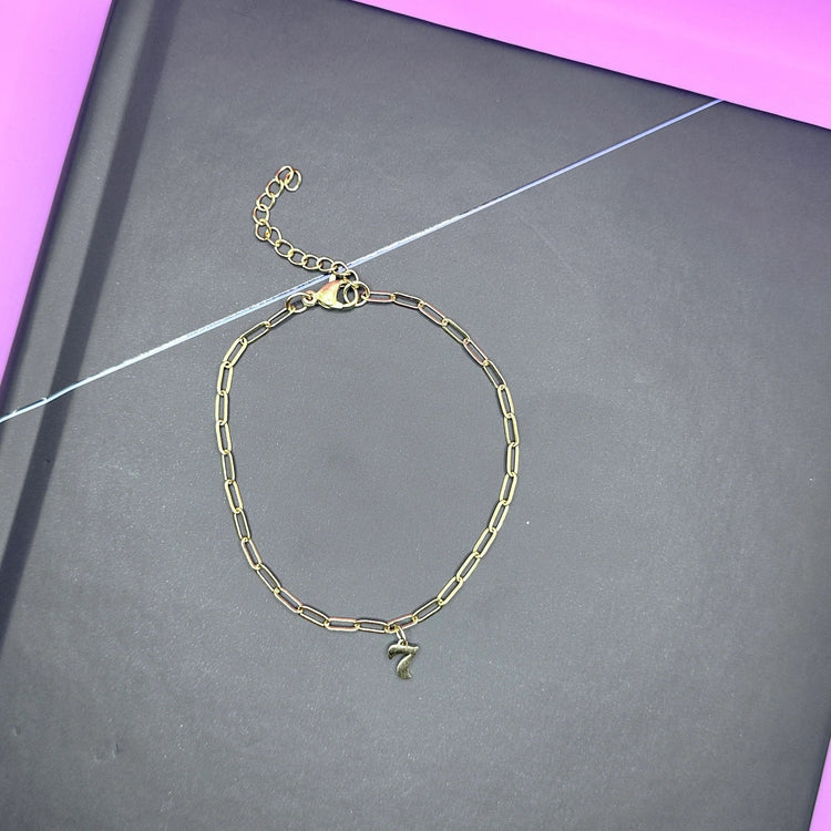 BTS ARMY Itty Bitty Tiny Seven Charm Bracelet Paperclip Chain Link Gold Silver