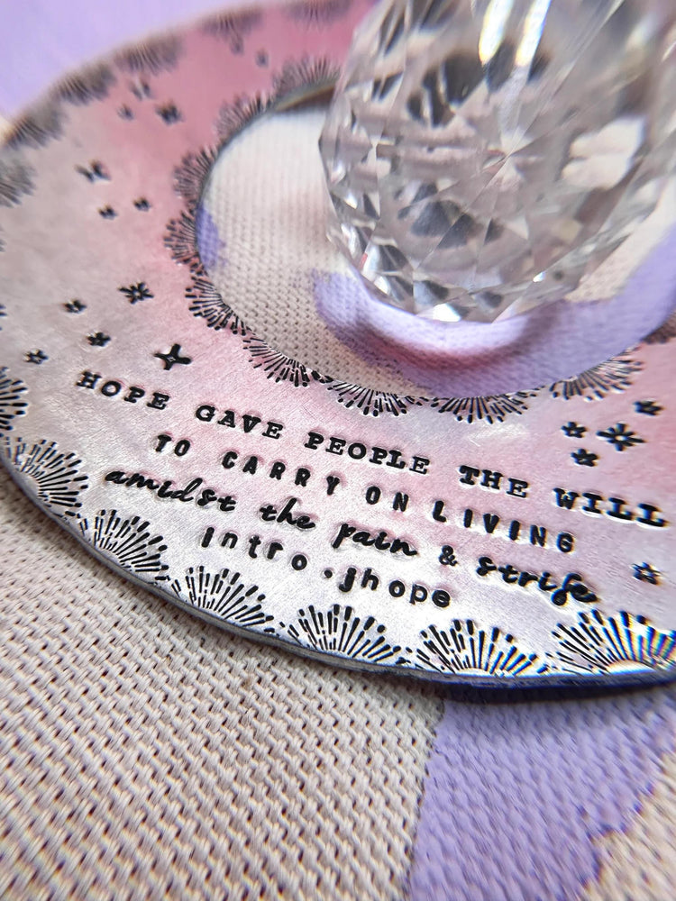 Hope On The Stage SunCatcher Merch JHope Hobi Hand Stamped BTS HOTS Hanging Crystal