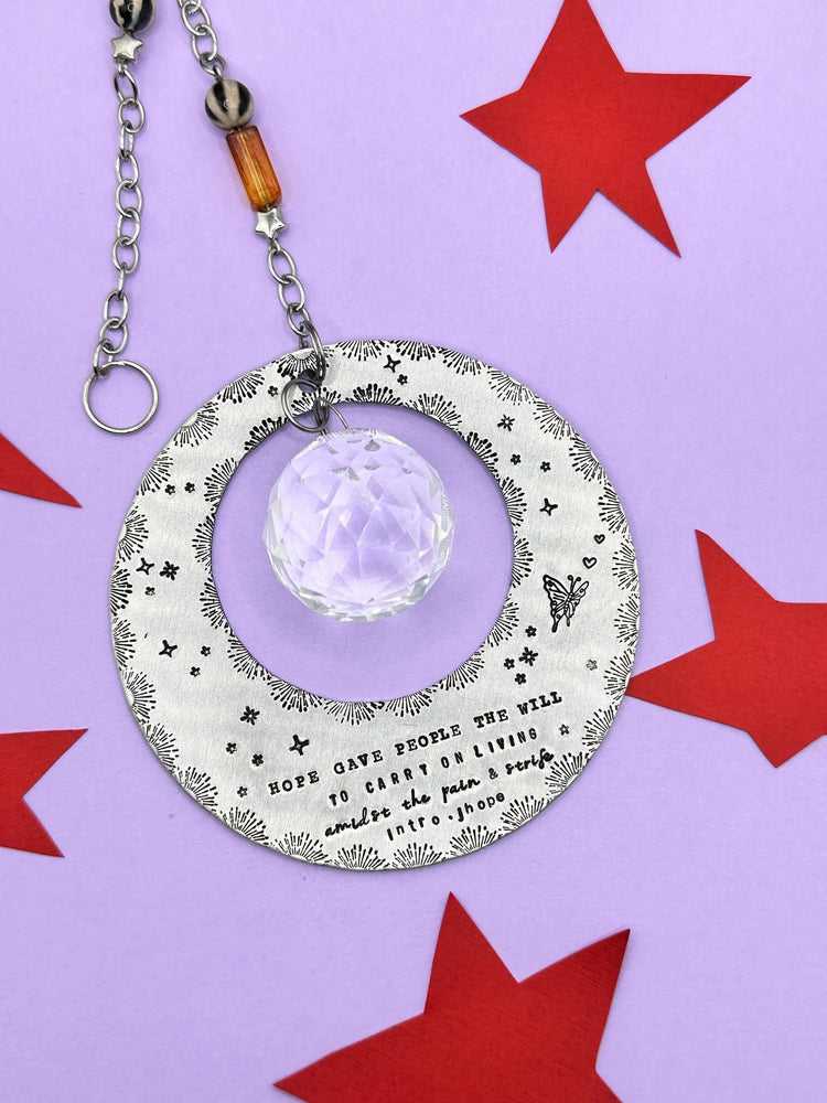 Hope On The Stage SunCatcher Merch JHope Hobi Hand Stamped BTS HOTS Hanging Crystal