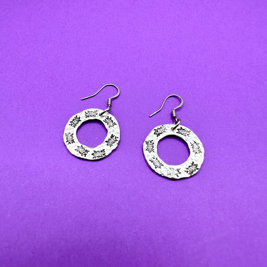 Ring Around The Roses Pewter NuGold Wash Earrings