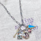 Pet Memorial Custom Photo Charm Necklace Three Charm Holder
