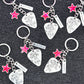 Jin Tour Location Guitar Pick Keychain
