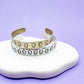 Skull Textured Cuff Bracelet Aluminum Brass Hand Stamped