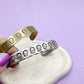 Skull Textured Cuff Bracelet Aluminum Brass Hand Stamped
