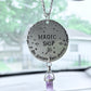 Magic Shop Car Charm Hand Stamped Purple Crystal Car Ornament