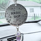 Magic Shop Car Charm Hand Stamped Purple Crystal Car Ornament