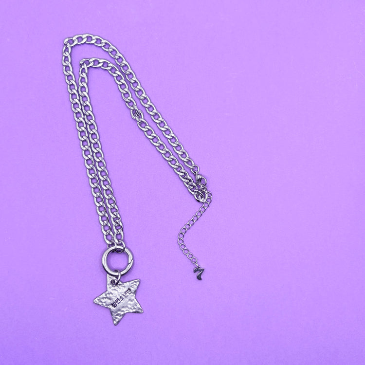 BTS Necklace Bangtan Sonyeondan Heart Chunky Hand Stamped Necklace 1
