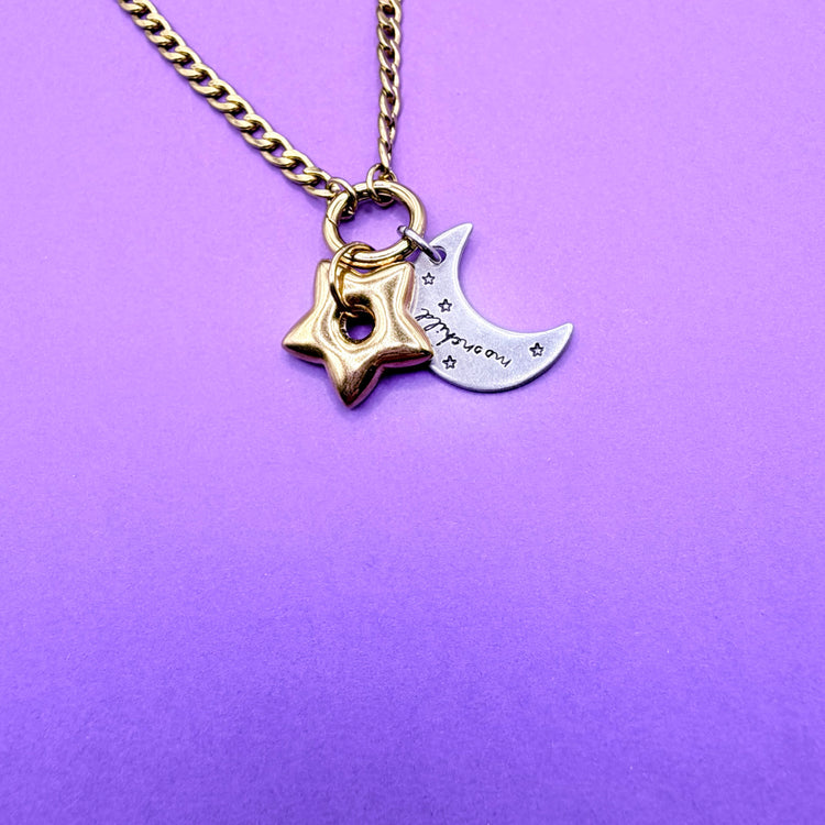 Moonchild Star Mixed Metal Charm Necklace BTS