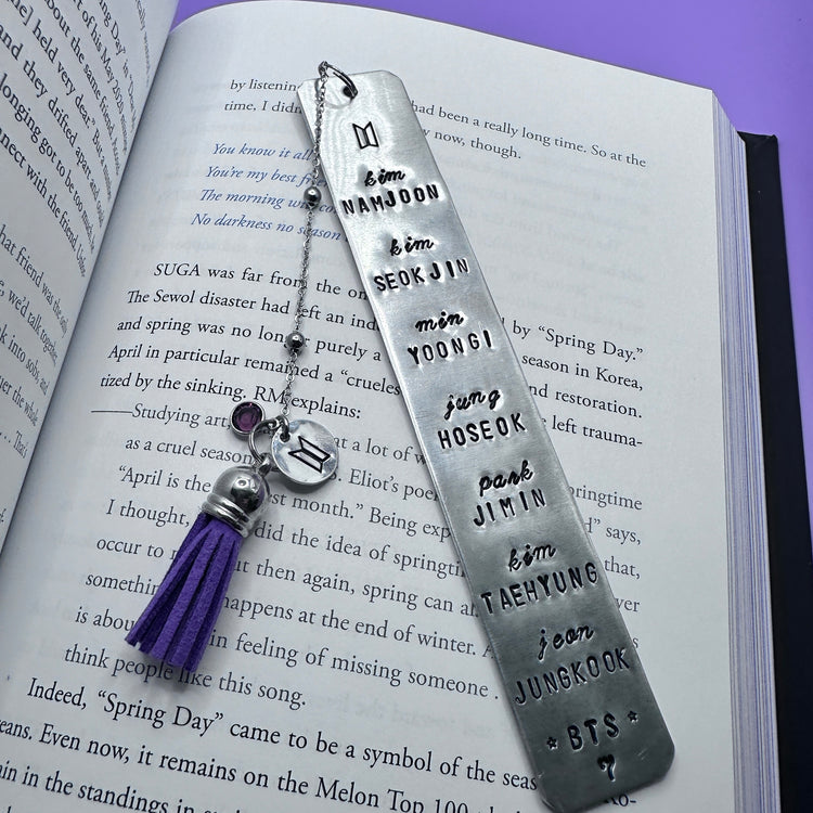 BTS ARMY Bookmark Fan Chant Name Hand Stamped