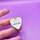 FEELINGS Metal Hand Stamped Pin Heart