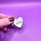 brat Metal Hand Stamped Pin Heart Charli XCX