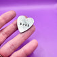 brat Metal Hand Stamped Pin Heart Charli XCX