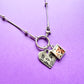 Photo Charm Necklace Flower Heart