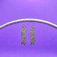 Pewter Banner Hand Stamped Earrings Silver
