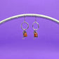 Hand Stamped Silver Pewter Dangle Charm Earrings Mountain Arrow