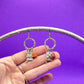 Hand Stamped Silver Pewter Dangle Charm Earrings Mountain Arrow