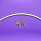 Gold Pewter Charm Hand Stamped Earrings Mountains Deer Antler