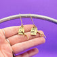 Gold Pewter Charm Hand Stamped Earrings Mountains Deer Antler
