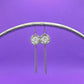 Silver Hand Stamped Dangle Chain Heart Lock Earrings