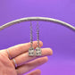 Hand Stamped Earrings Silver Dangle Chain Stars