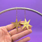 Gold Star Earrings Brass Hand Stamped Statement Earrings