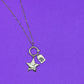 Angel Gold Star Pewter Necklace Hand Stamped