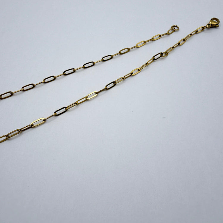 Hand Stamped Charm Necklace Moon Face Gold